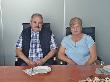 pożegnanie emerytów w Jeremias Team- Pani Zofia i Pan Tomasz 